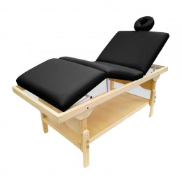 Maca Fixa para Massagem Belatrix Spa 3 Posições - com Prateleira Inferior e Altura Regulável Preto Legno
