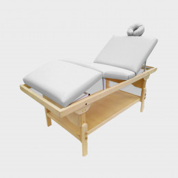 Maca Fixa para Massagem Belatrix Spa 3 Posições - com Prateleira Inferior e Altura Regulável Branca Legno
