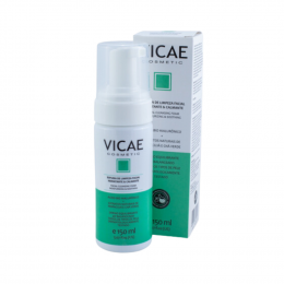Espuma de limpeza facial Vicae 150ml- Ácido Bio Hialurônico + Extratos naturais de maracujá e chá verde